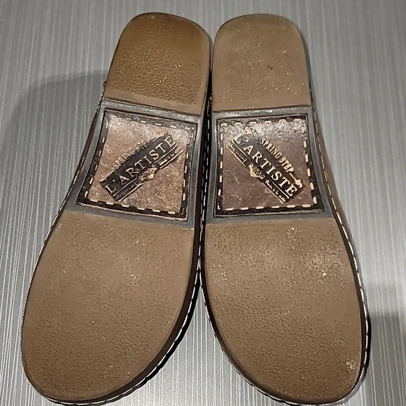 SPRING STEP L'ARTISTE Burbank Floral Leather Clog‎ Women's 38 (7.5) - Picture 7 of 10